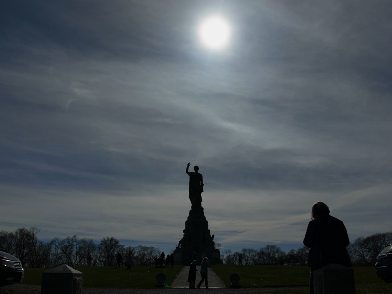 Watch a time lapse video of the eclipse above the Forefathers Monument