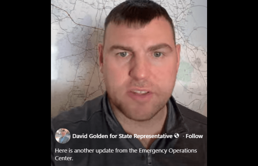 Golden uses campaign site during storm